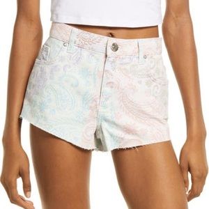 NWT River Island Pink Retro Pop Paisley Print Cotton Shorts US Size 6